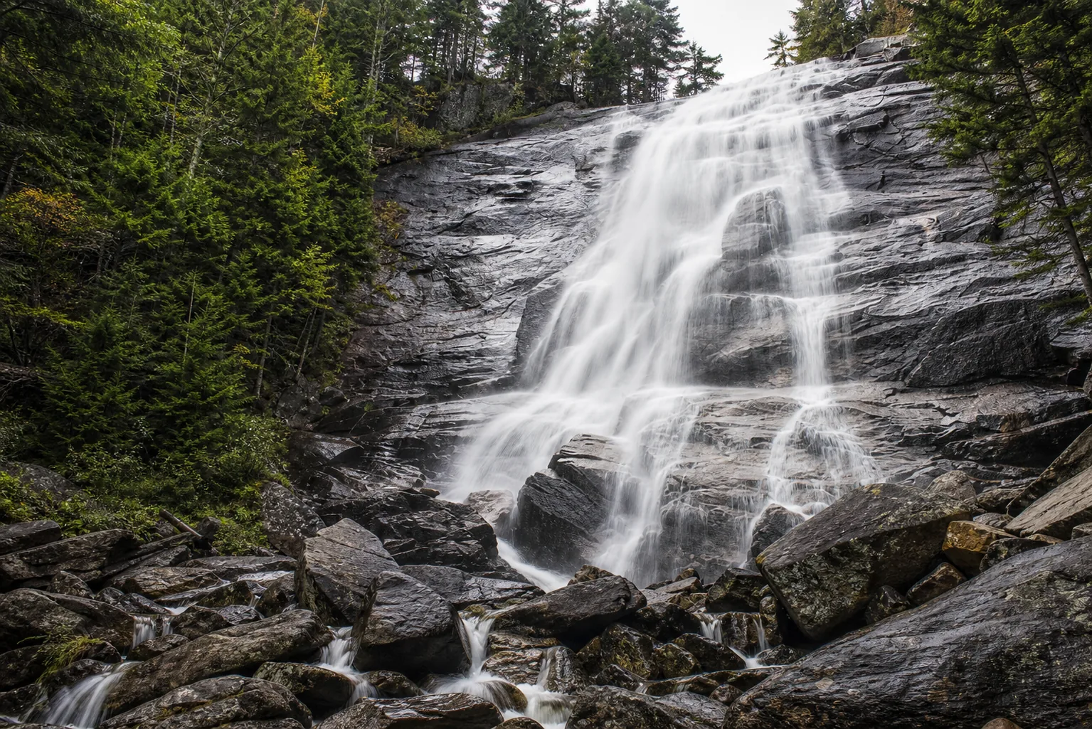 Arethusa Falls the base of arethusa falls where bemis brook lands on the granite slab and breaks into spray