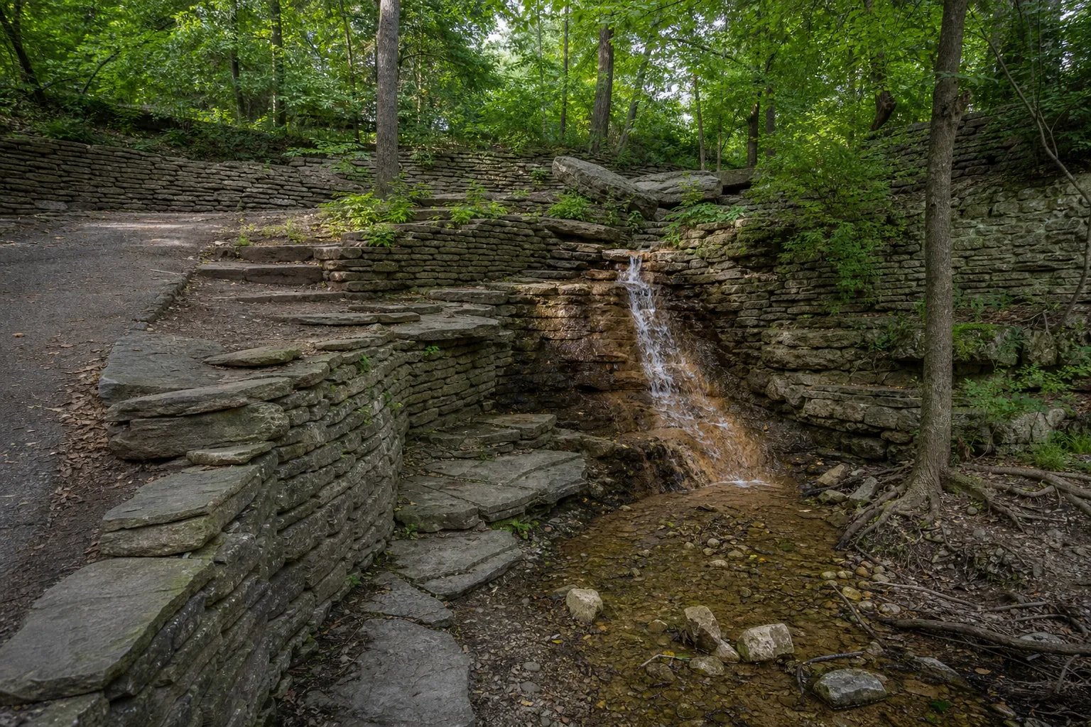 Hidden Falls wide ravine setting of hidden falls inside saint paul's mississippi-bluff park