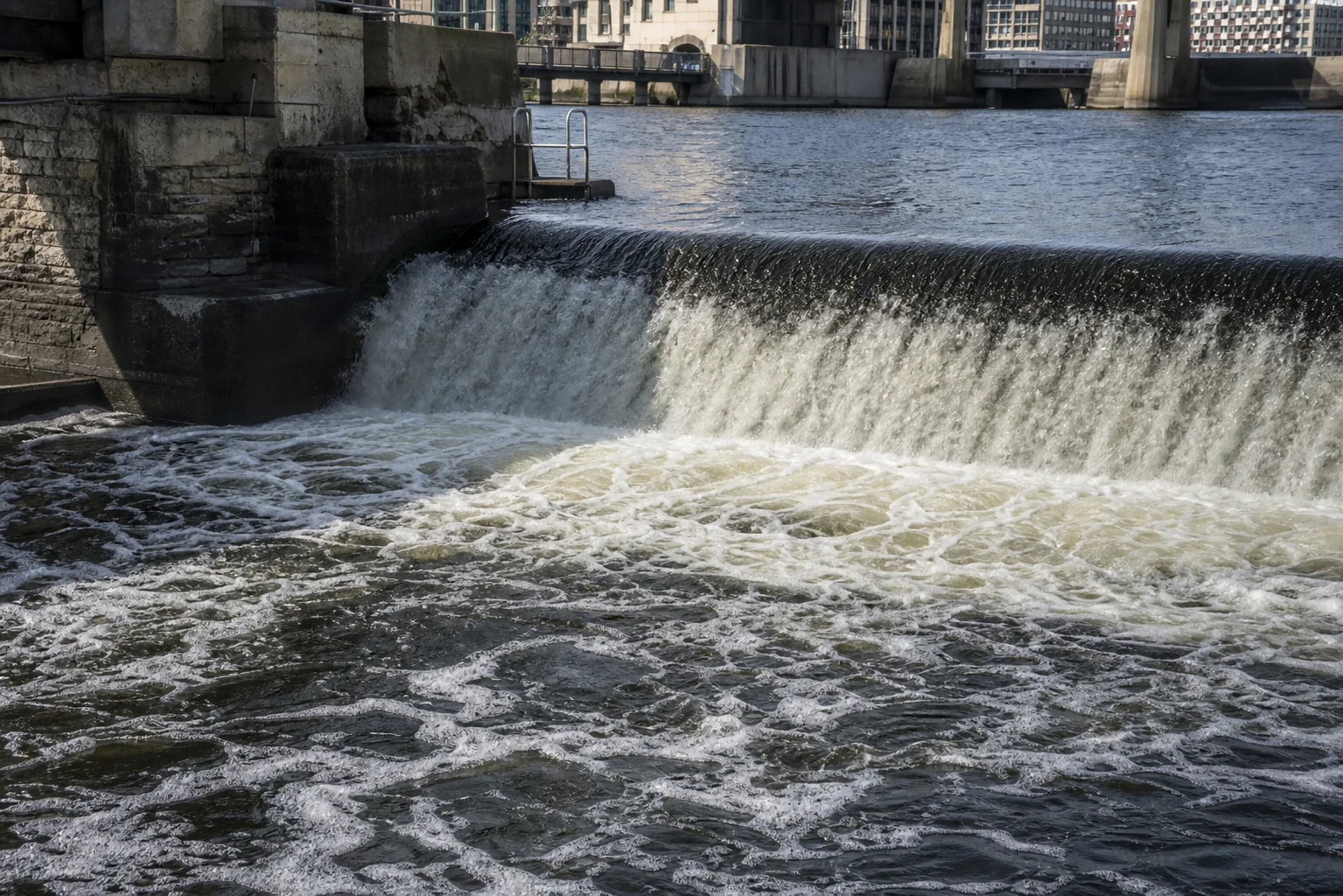 St. Anthony Falls water and rock detail